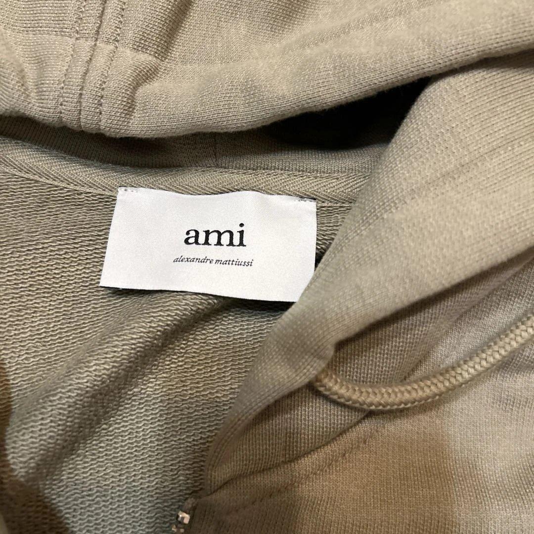 AMI PARIS オリーブグリーンAMIDE COEUR ジップパーカー