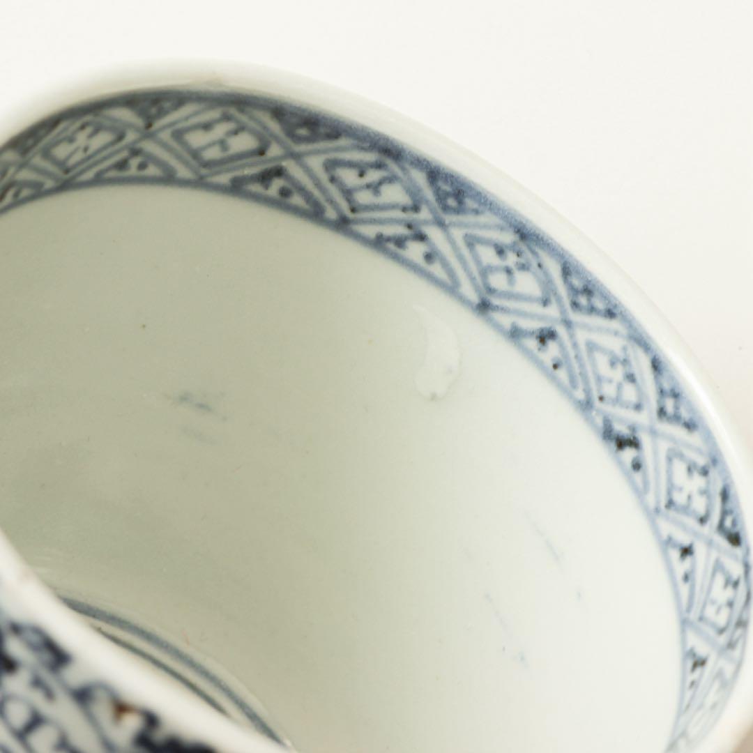 伊万里　古伊万里　江戸　後期　蕎麦猪口　萩唐草　蛇の目　高台