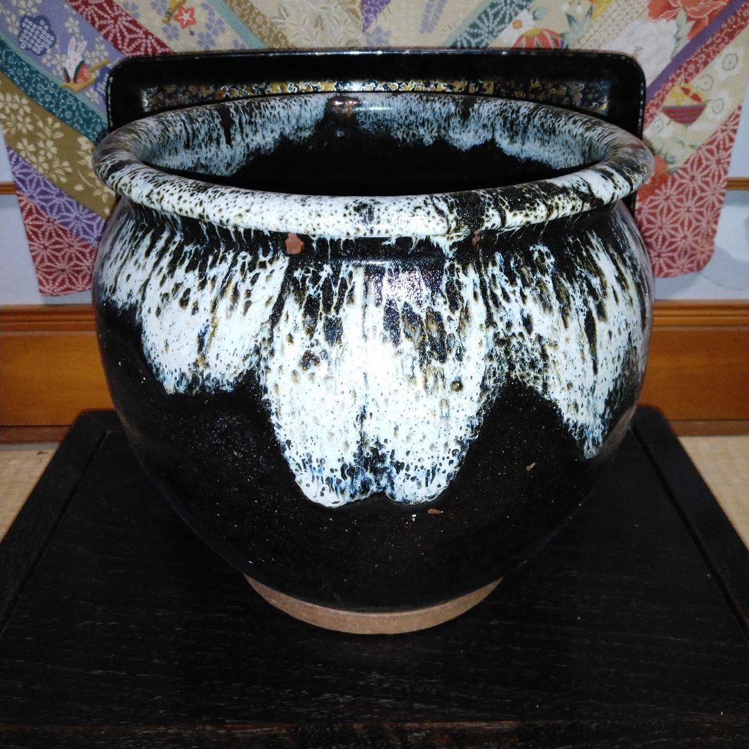 NO362 堤焼　甕　瓶　宮城　仙台　民芸　時代物