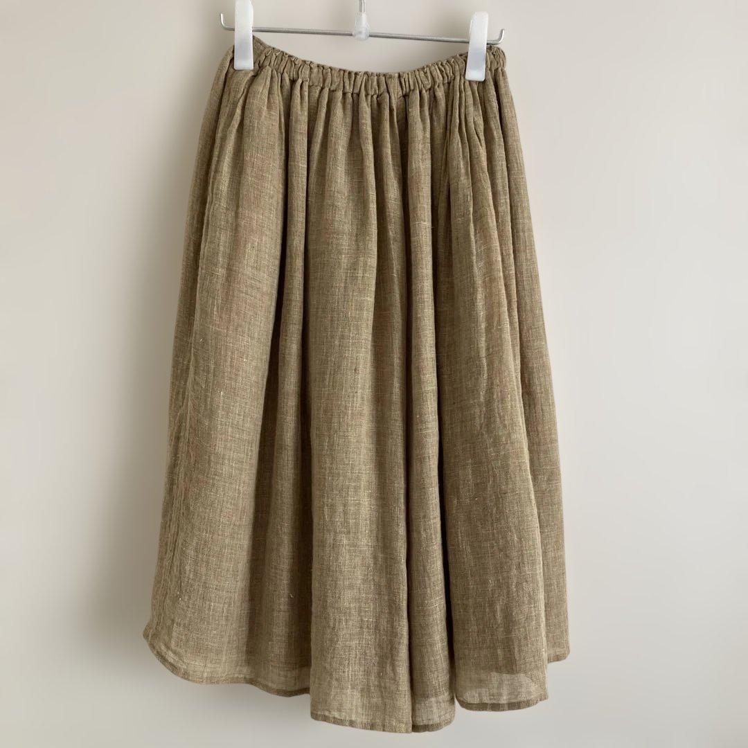 中川政七商店　麻のかや織り　キュロットスカート　リネン100%