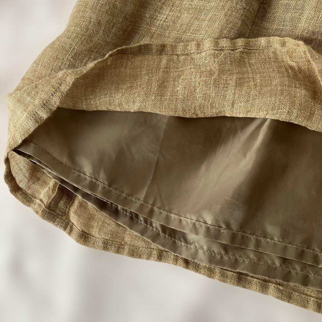 中川政七商店　麻のかや織り　キュロットスカート　リネン100%