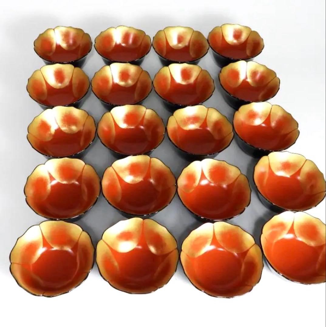 輪島塗 金蒔絵 漆塗り 木製 碗 杯 20客 骨董品