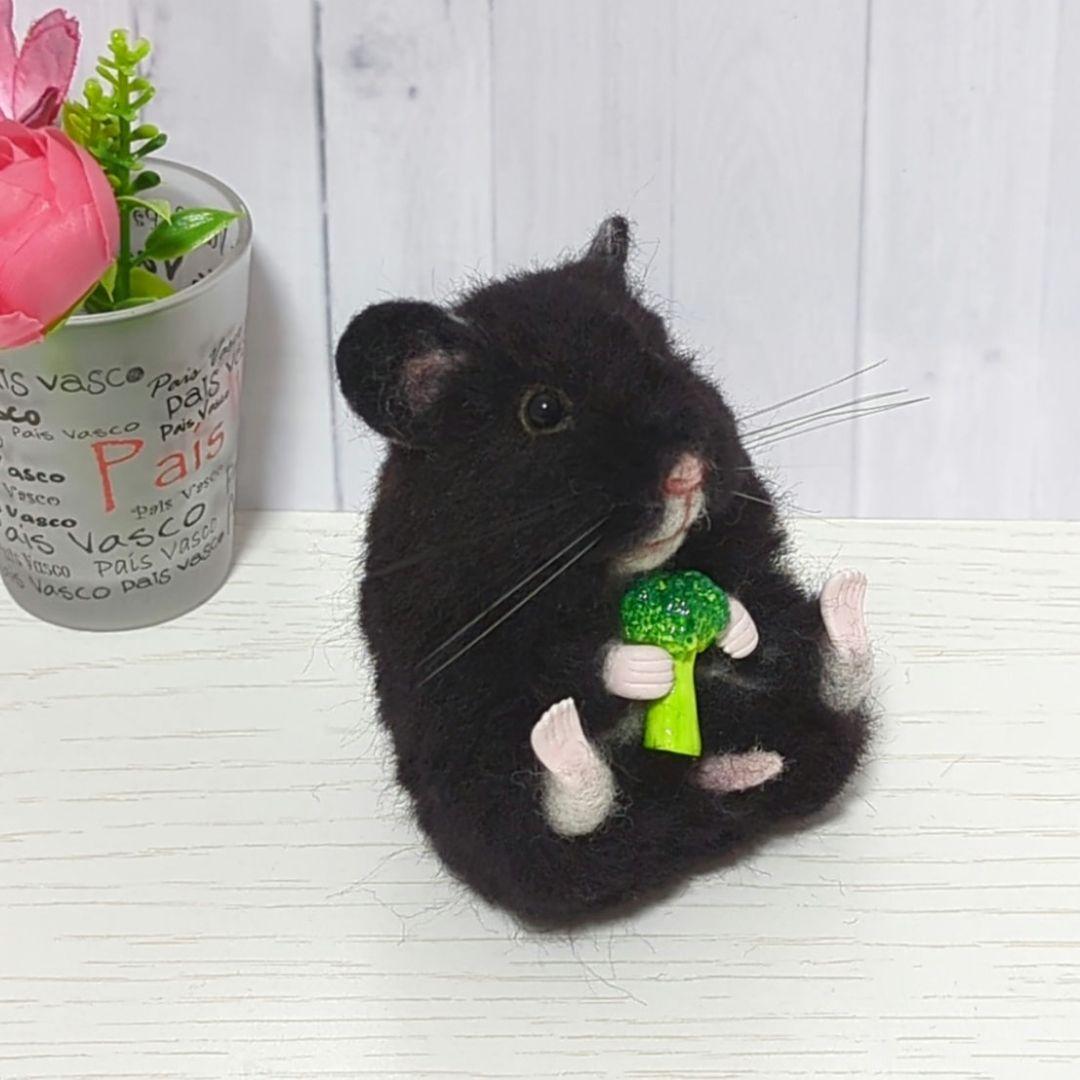 384 カエルちゃん ハムスター 羊毛フェルト