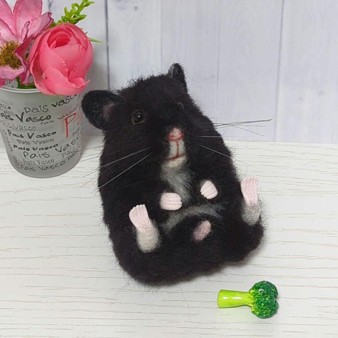 384 カエルちゃん ハムスター 羊毛フェルト