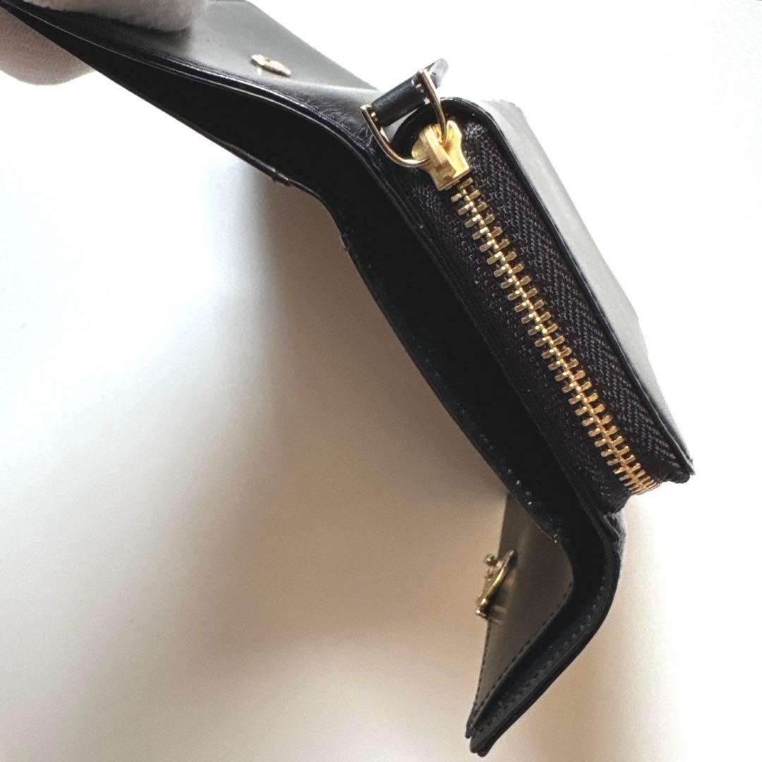 agnes b. アニエスベー 財布 折財布 三つ折り ブラック レザー