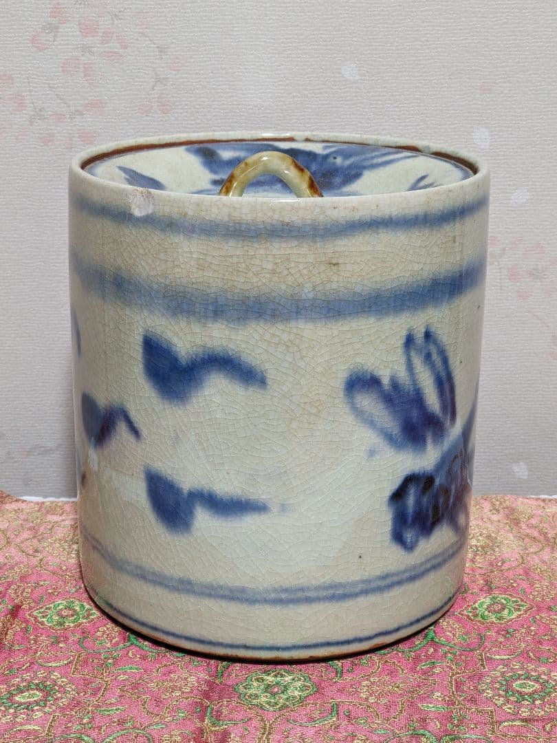 ♦ 安南染付 古渡り 蜻蛉紋 水指 茶道具 古玩 コレクション骨董品アンティーク