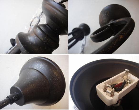 8灯シンプルシャンデリアペンダントライトブラック黒シャンデリアランプブラック