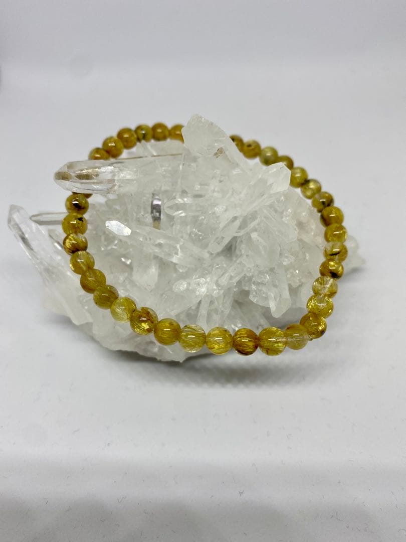 N*t様 艶、照り、ギッシリ♪高品質5Aグレード✨ゴールドルチルクォーツのブレス