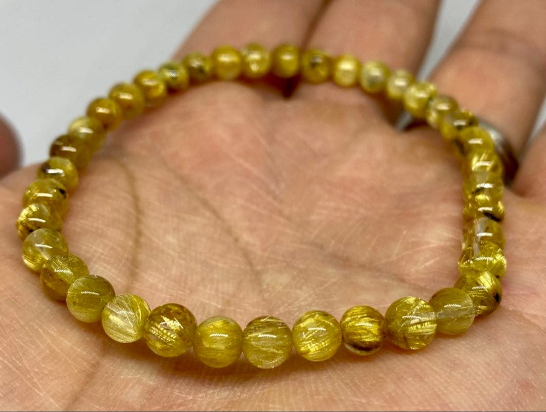 N*t様 艶、照り、ギッシリ♪高品質5Aグレード✨ゴールドルチルクォーツのブレス