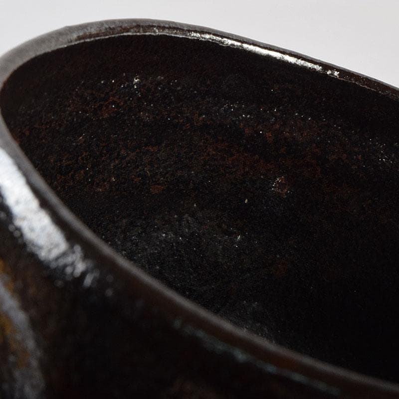 茶道具　黒楽茶碗　陶印あり　時代箱　V　R9389