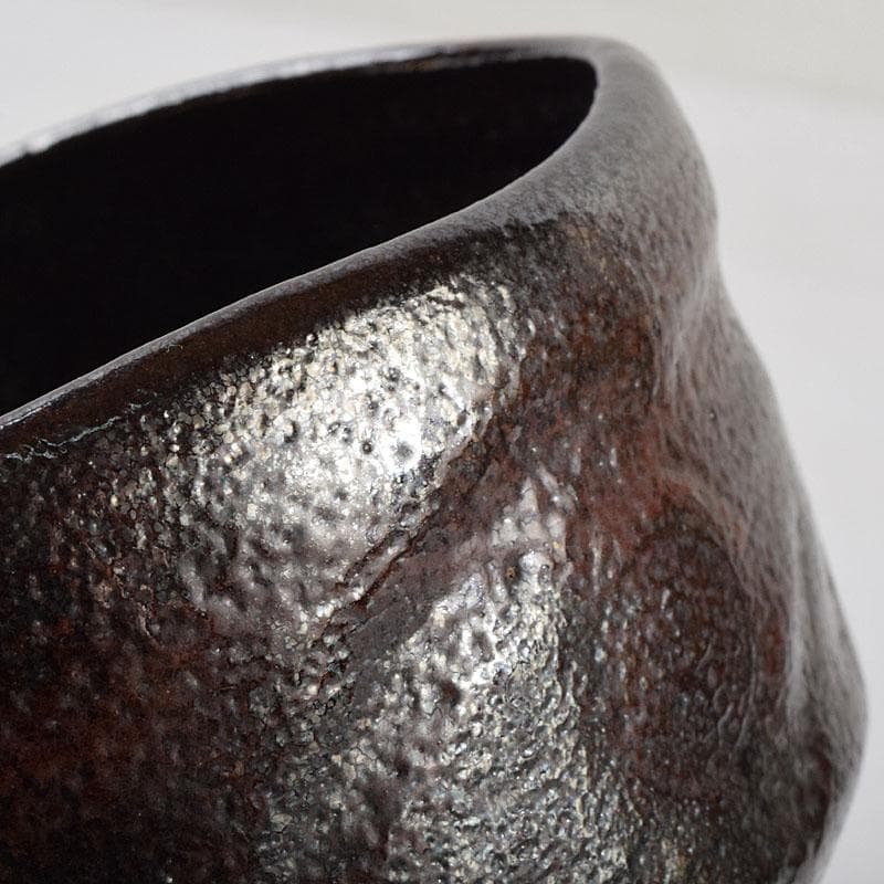 茶道具　黒楽茶碗　陶印あり　時代箱　V　R9389