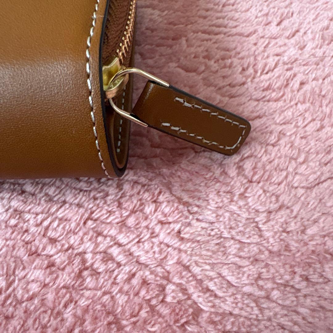 アニエスベー　レザー 二つ折りウォレット　ブラウン　未使用品