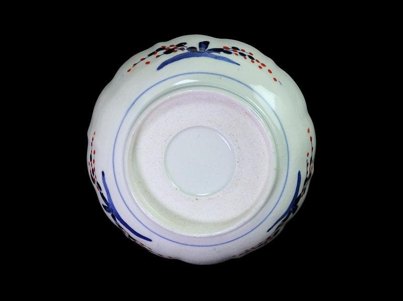 古伊万里　色絵　窓絵獅子　秋草に兎の図　膾皿　５客　D049AS-DBj