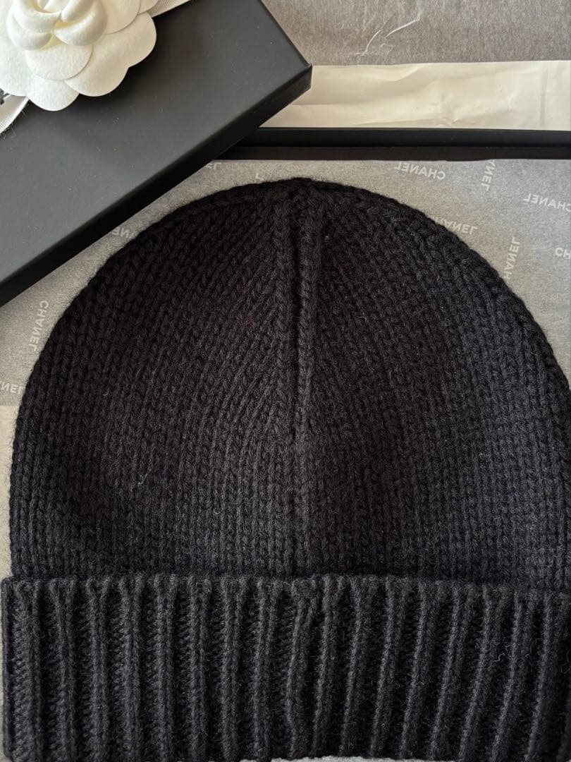 CHANEL カシミヤニット帽 2025新作 ブラック