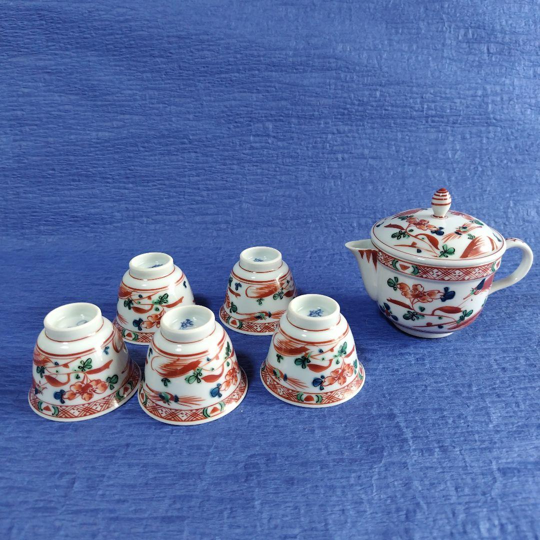 九谷焼　上出長右衛門前茶茶碗　湯のみ　急須　セット　レトロ　アンティーク