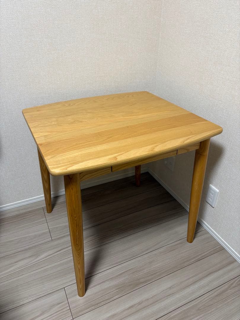 コスパクリエーション ナチュラルウッド ダイニングテーブル 引き出し付き 二人用