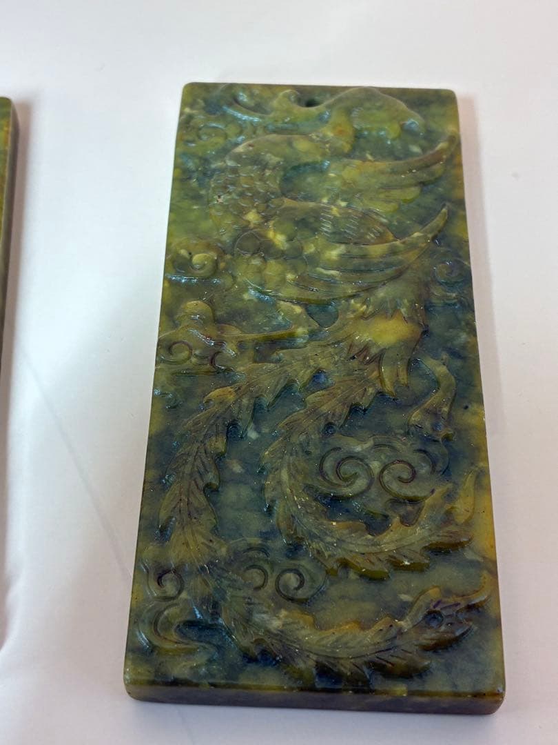 中国骨董 天然高古玉 天然玉石 龍鳳玉符文鎮高古玉 貴重 時代物文房具 希少レア