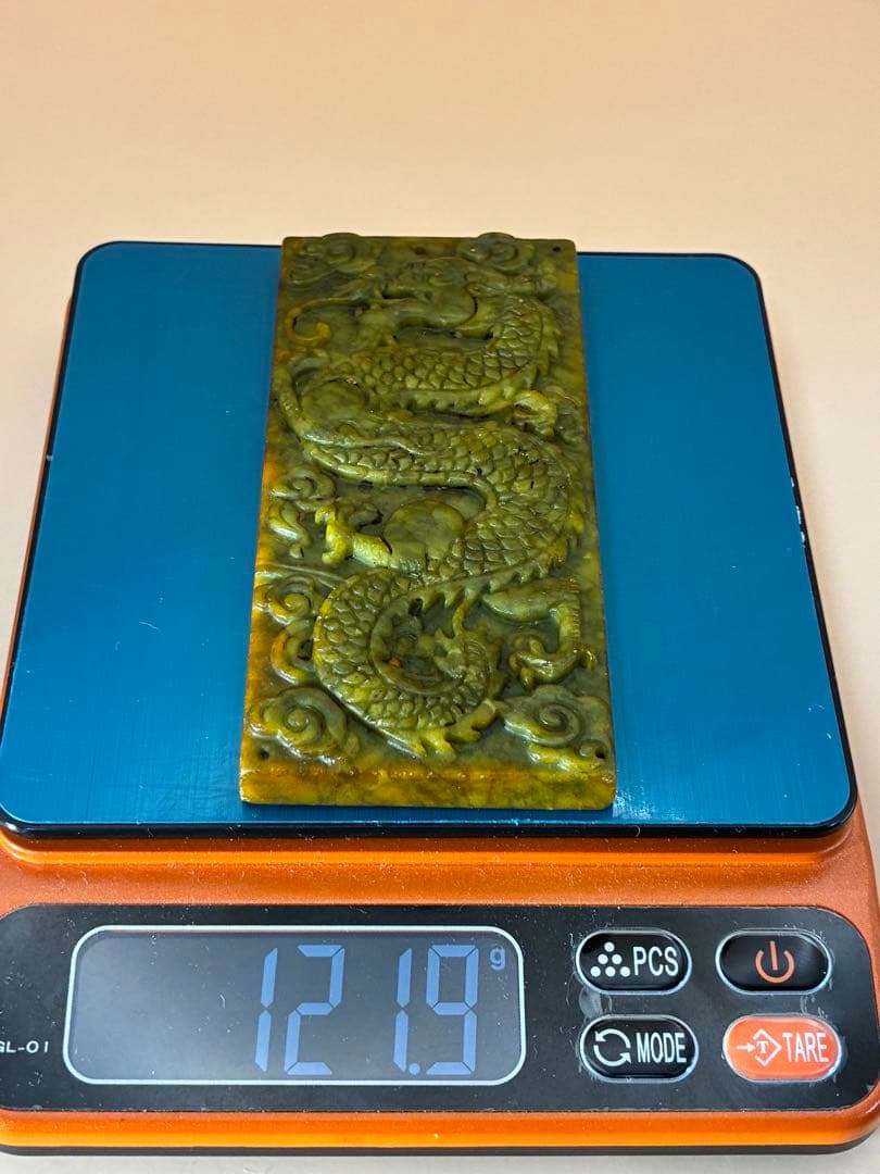 中国骨董 天然高古玉 天然玉石 龍鳳玉符文鎮高古玉 貴重 時代物文房具 希少レア