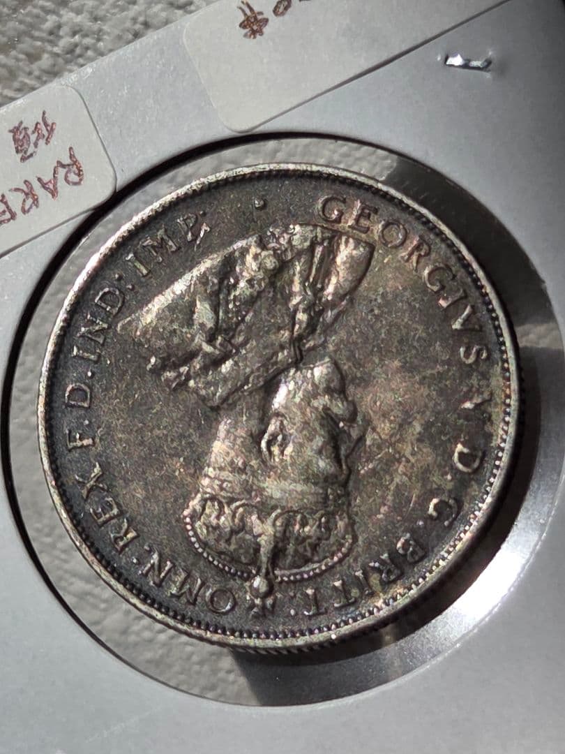 (稀少年号)オーストラリア連邦　ジョージ５世　1フローリン銀貨　1919 M