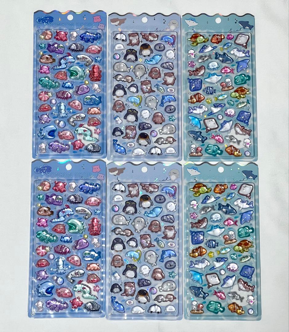 ボンボンドロップシール 水族館 限定 3種セット 各2枚 正規品 c