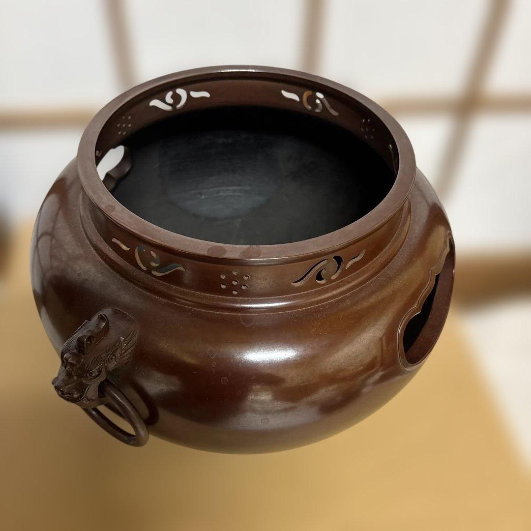 菊池正直 釜　一ノ瀬宗和 風炉　唐銅鬼面風炉　27日まで限定10%オフ‼️