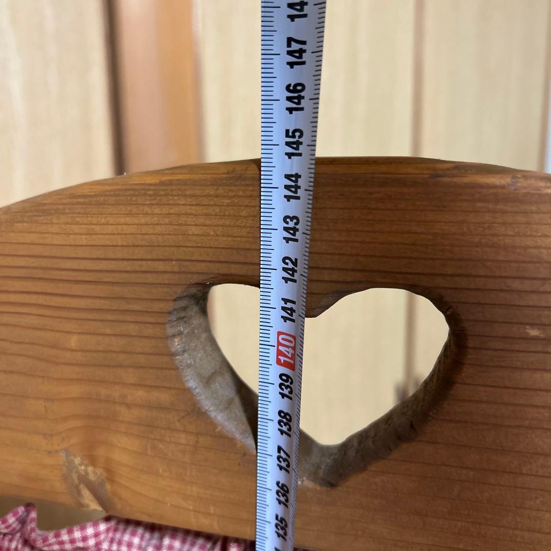 カントリー調　木製三つ折りパーテーション ハート型