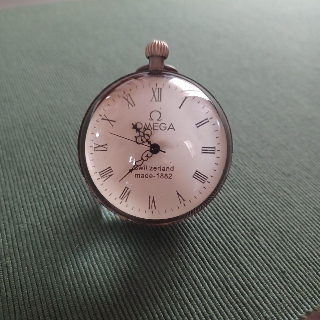 OMEGA オメガ 手巻き アンティーク 球体時計 クリスタル 置時計 稼動品