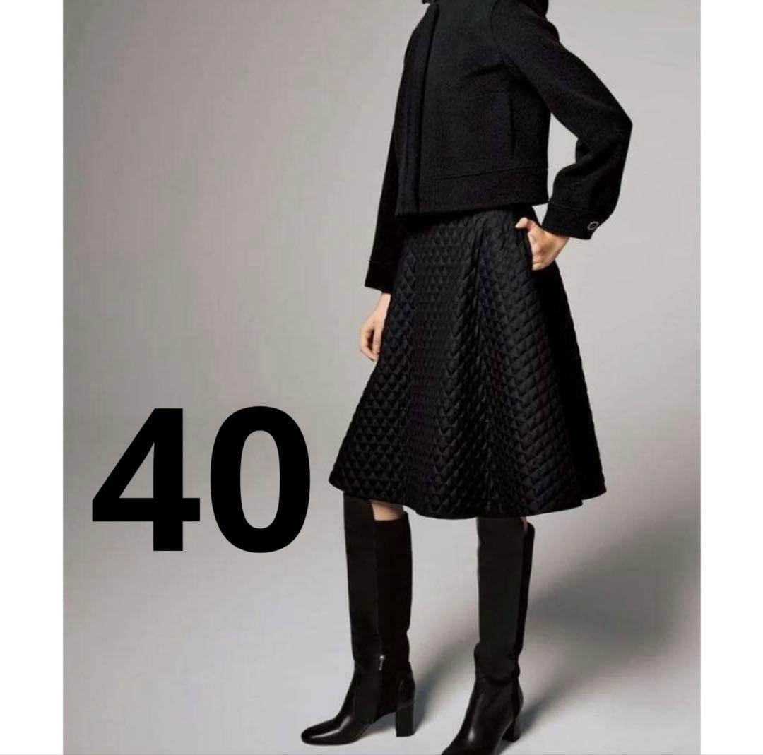 フォクシー　キルティングスカート　サイズ40 クロスフレア