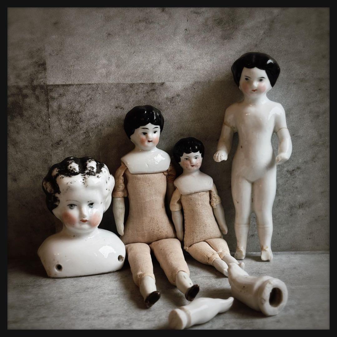 アンティーク　 ジャンクドロワーセット チャイナヘッドドール