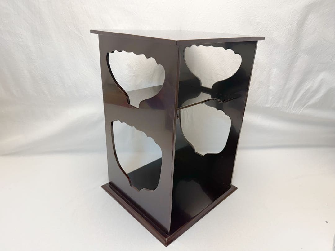 ほぼ未使用 茶道具 平安 祥雲作 溜塗 水指棚 紹鴎 染付水指 2点セット 共箱