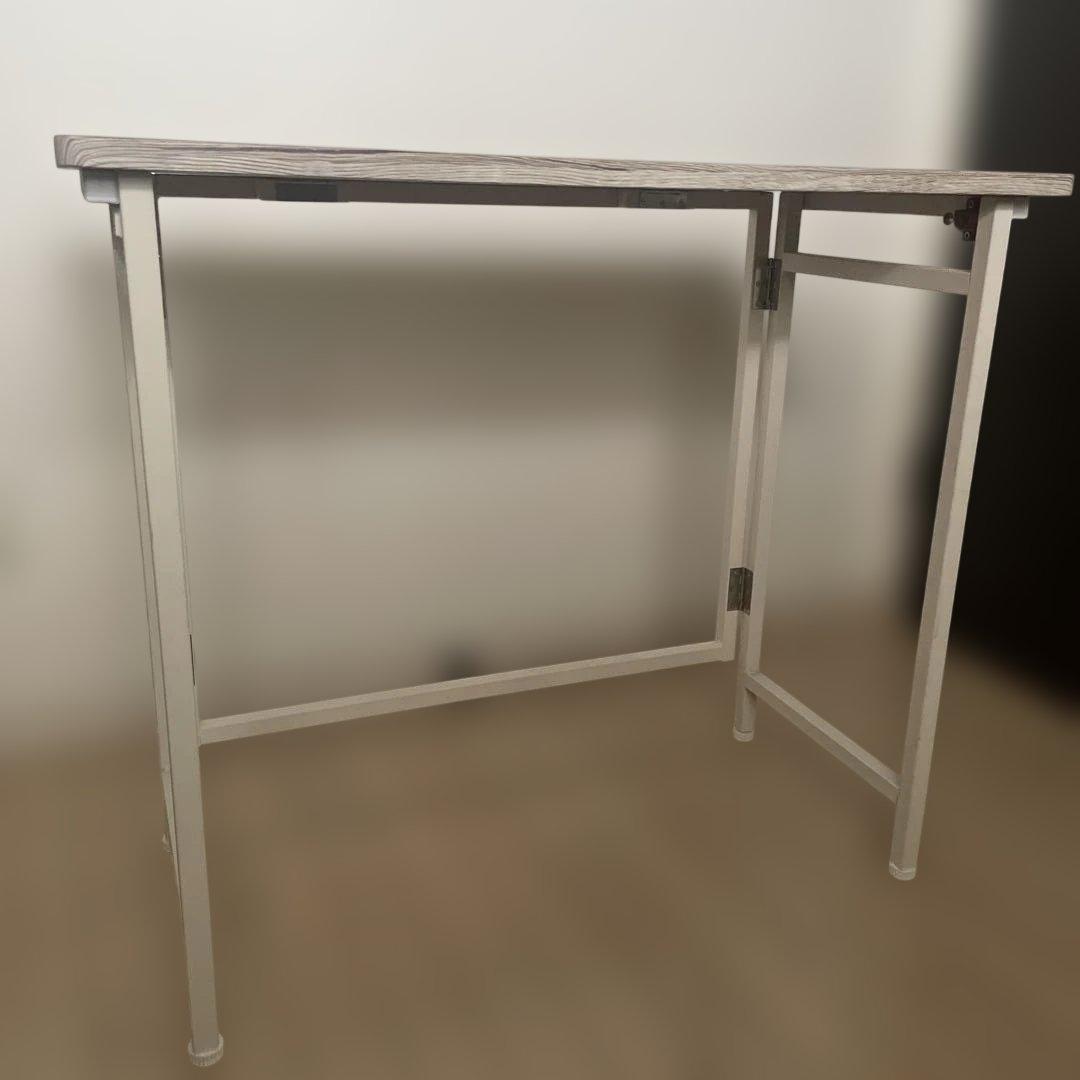 山善　木目調折りたたみテーブル　2個セット