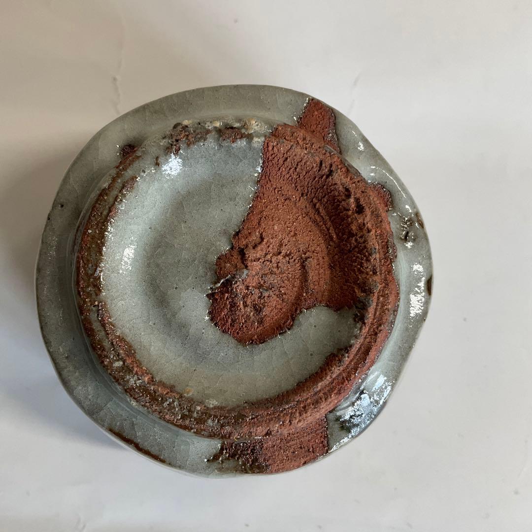 人間国宝荒川豊蔵窯　虎渓山水月窯　唐津焼風酒盃　竹の図