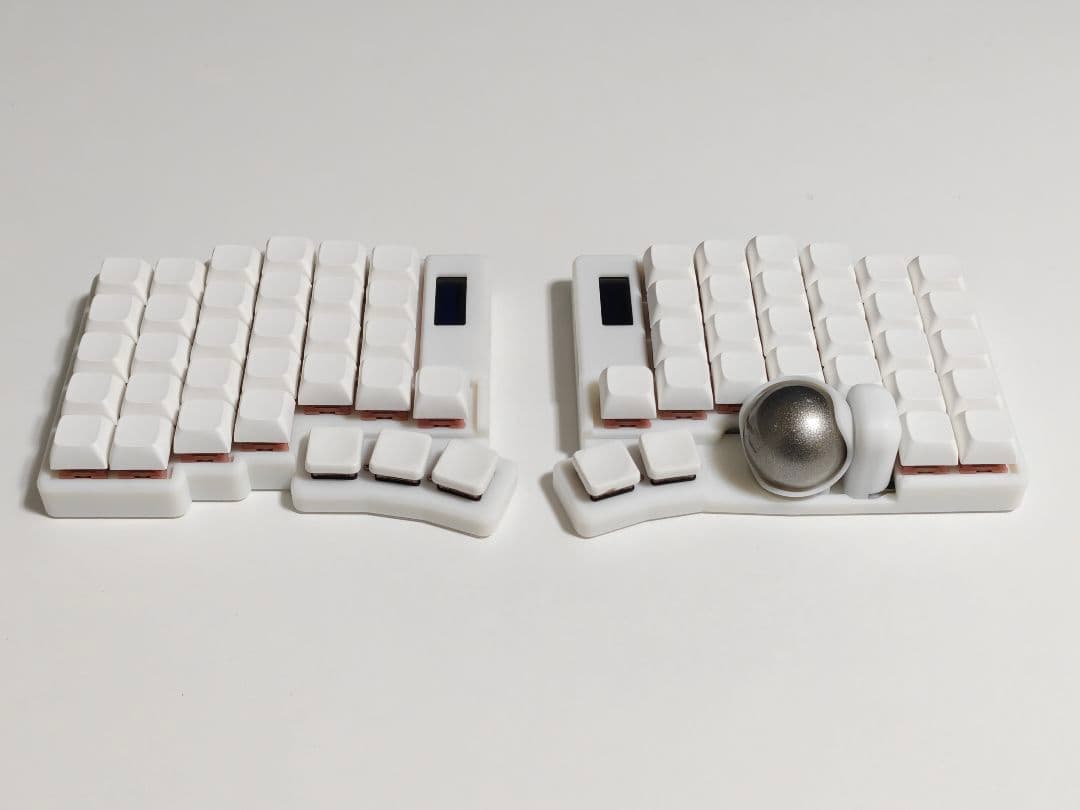 keyball61 完成品 自作キーボード 左右分割 ホワイト