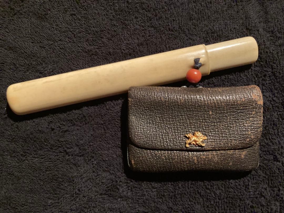 金無垢金具！江戸時代の名工の作か！？煙管 煙管筒　希少品！五七桐秀吉2点まとめて