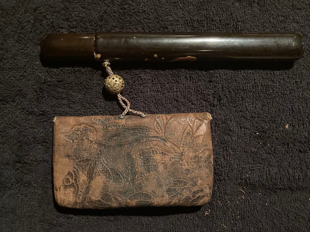 金無垢金具！江戸時代の名工の作か！？煙管 煙管筒　希少品！五七桐秀吉2点まとめて