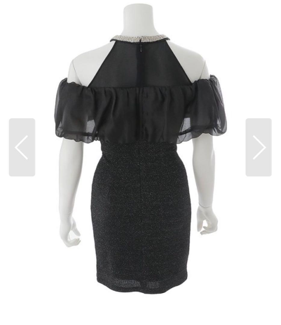 最終値下げしました！ JEWELSオフショルダー ブラック タイトドレス