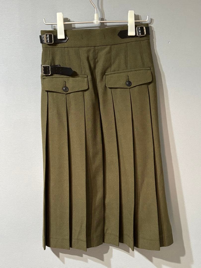 Nigel Cabourn プリーツスカート サイズ8 オリーブ