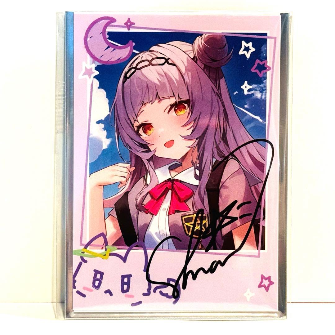 ホロライブ 紫咲シオン 直筆サイン入り チェキ風ブロマイドカード