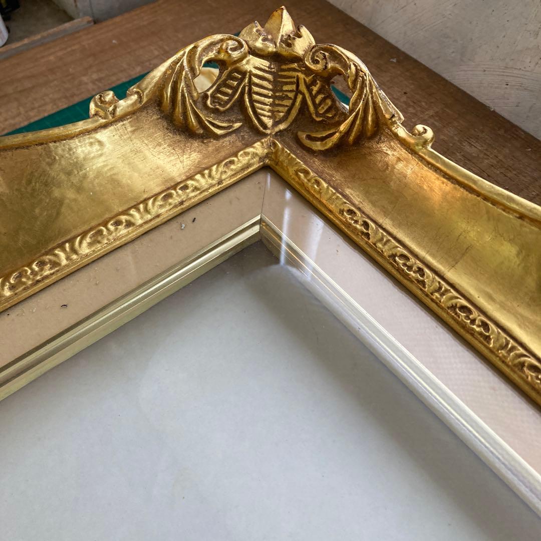 豪華金装飾 F4号 油彩額縁 ゴールドフレーム 布カバー 箱付き