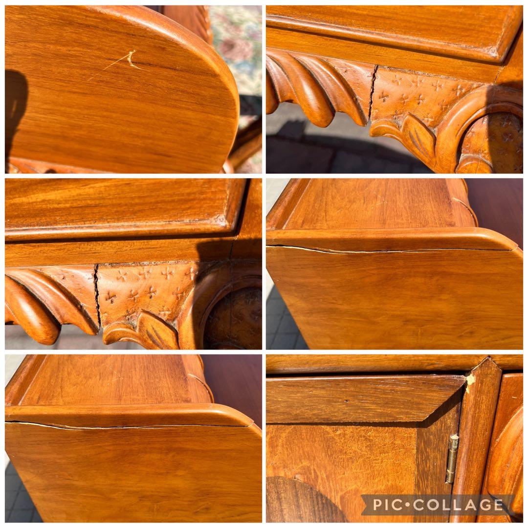 高級 ヨーロッパ アンティーク 猫脚 書斎机 ビンテージ 木製机 豪華 ロココ調