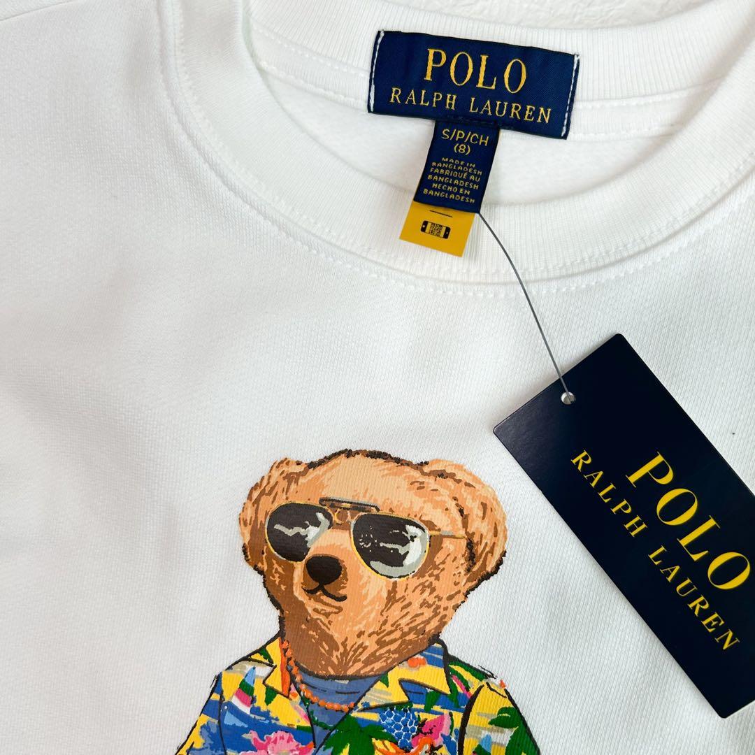 ラルフローレン ポロベア フリーススウェットシャツ S/140 ホワイト