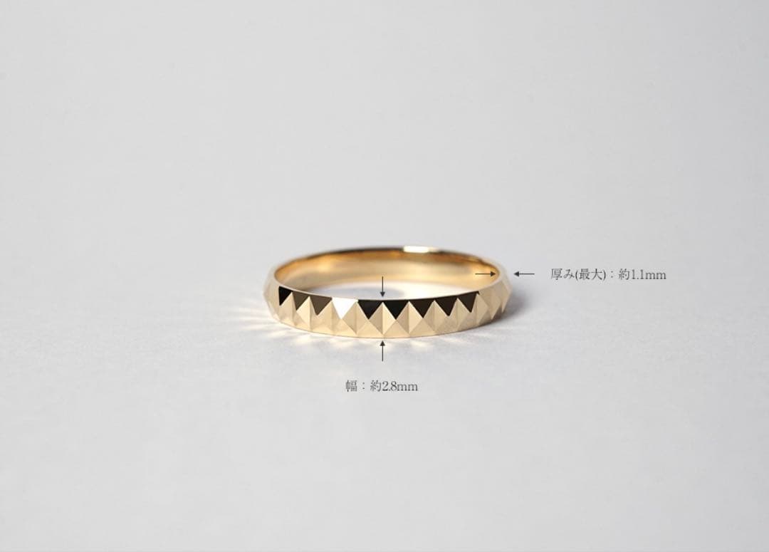 保証書付き　RAPA 18k スタッズ リング