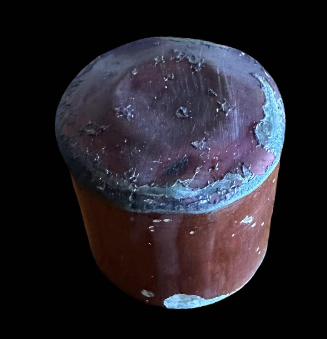 中国潮陽永和錫製茶葉罐百年以上古董六面手描き絵美術品時代物