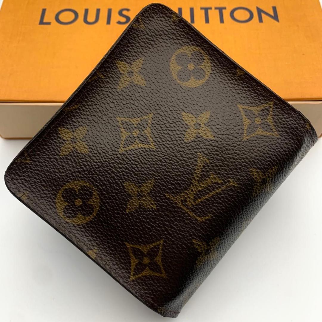 鑑定済み 箱付き ルイヴィトン コンパクトジップ 二つ折り モノグラム 財布