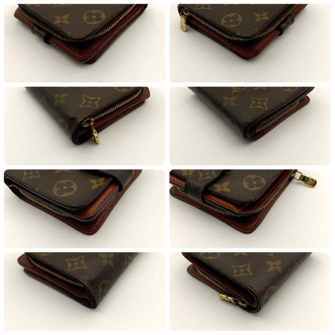 鑑定済み 箱付き ルイヴィトン コンパクトジップ 二つ折り モノグラム 財布