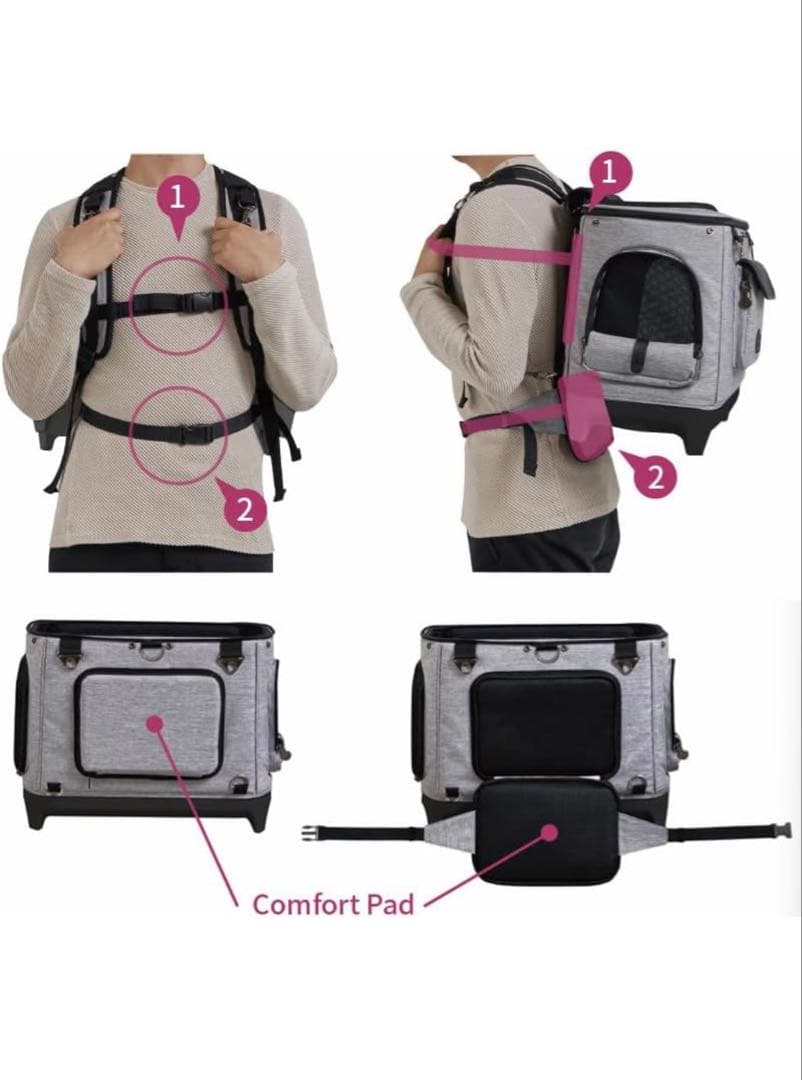 お値下げ済み　折りたたみペットカート グレー 7in1機能