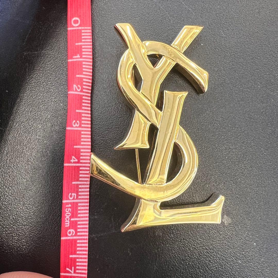 サンローラン YSL ロゴ ブローチ ゴールド　ヴィンテージ