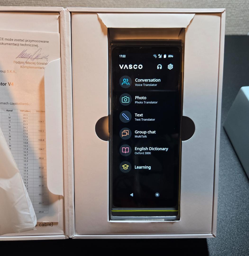 【ほぼ新品】Vasco Translator V4 翻訳機 Stone Grey