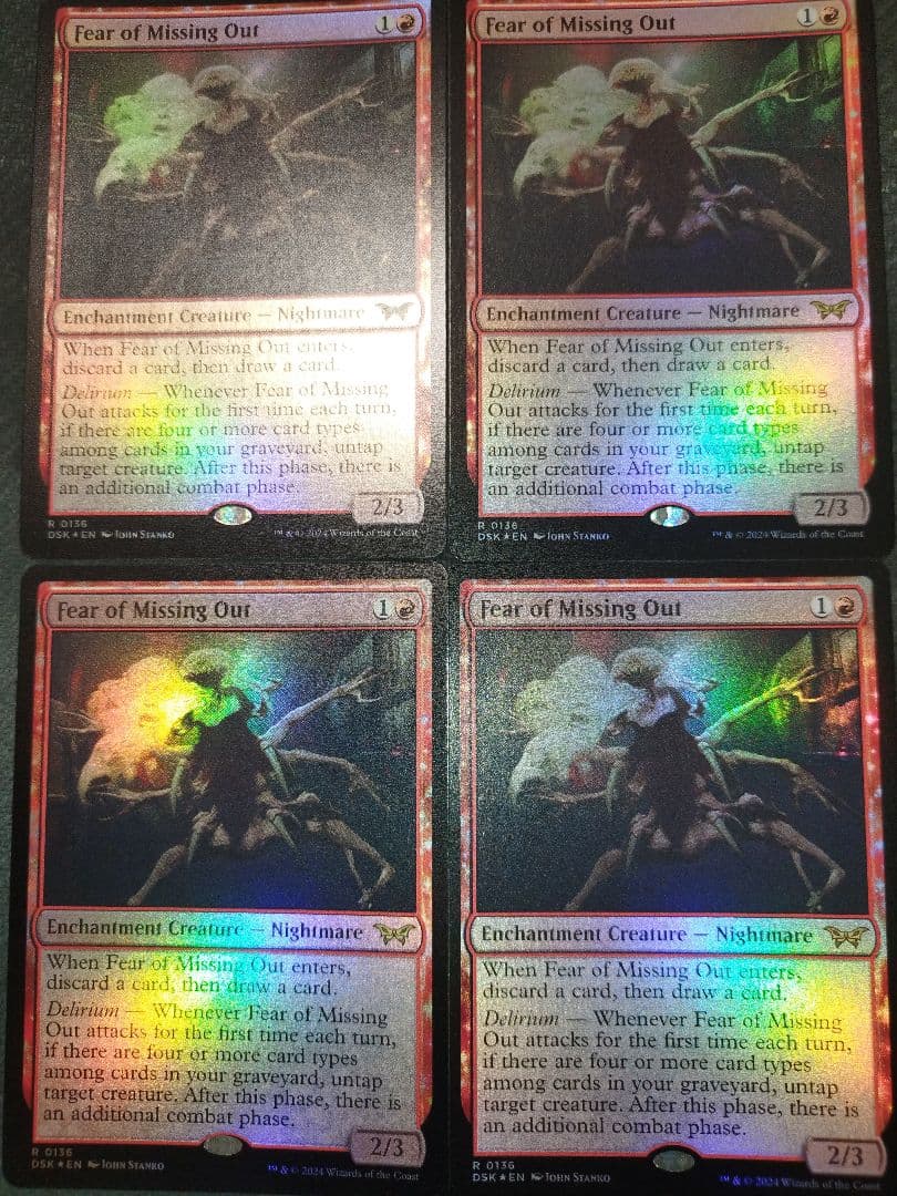 MTG DSK 逸失への恐怖 英語版Foil 4枚セット