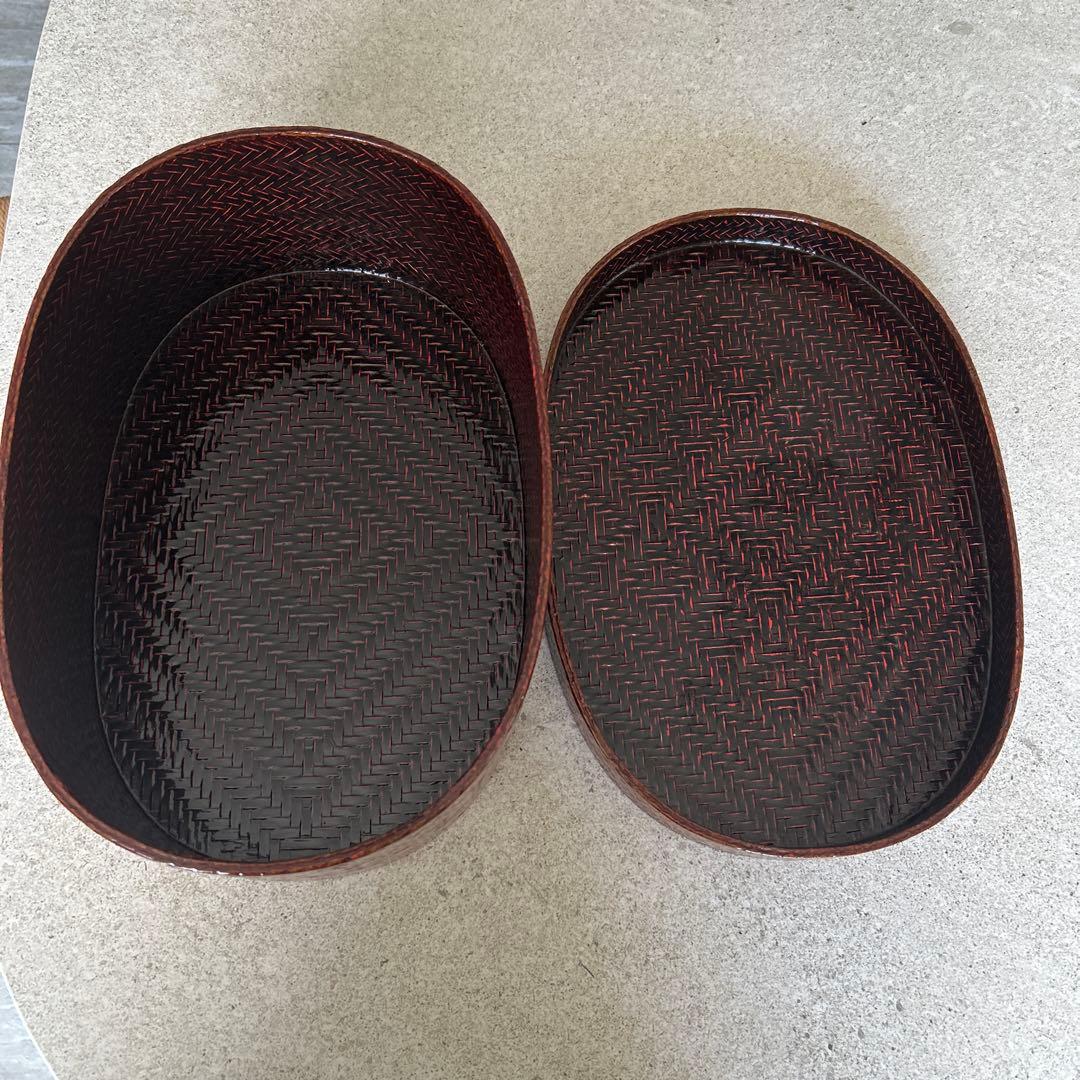 藍胎漆器　伝統工芸品　久留米　らんたい漆器　鎌倉彫茶櫃　2点おまとめ